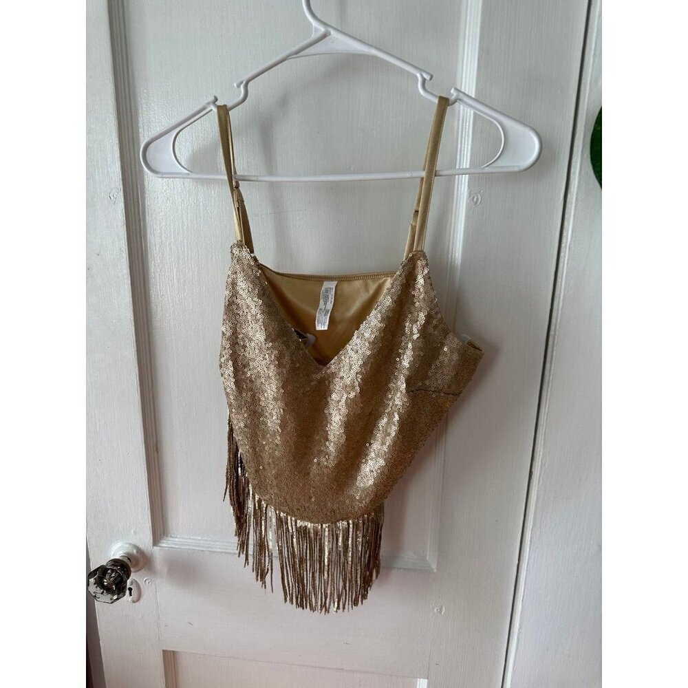 Women’s size medium gold sequin blouse - Picture 2 of 9